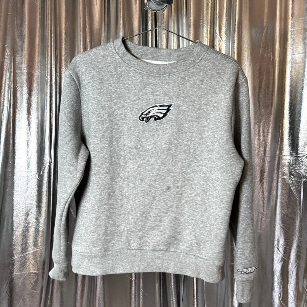 Pro Standard Philadelphia Eagles Grey Embroidered Logo Crewneck Sweatshirt
